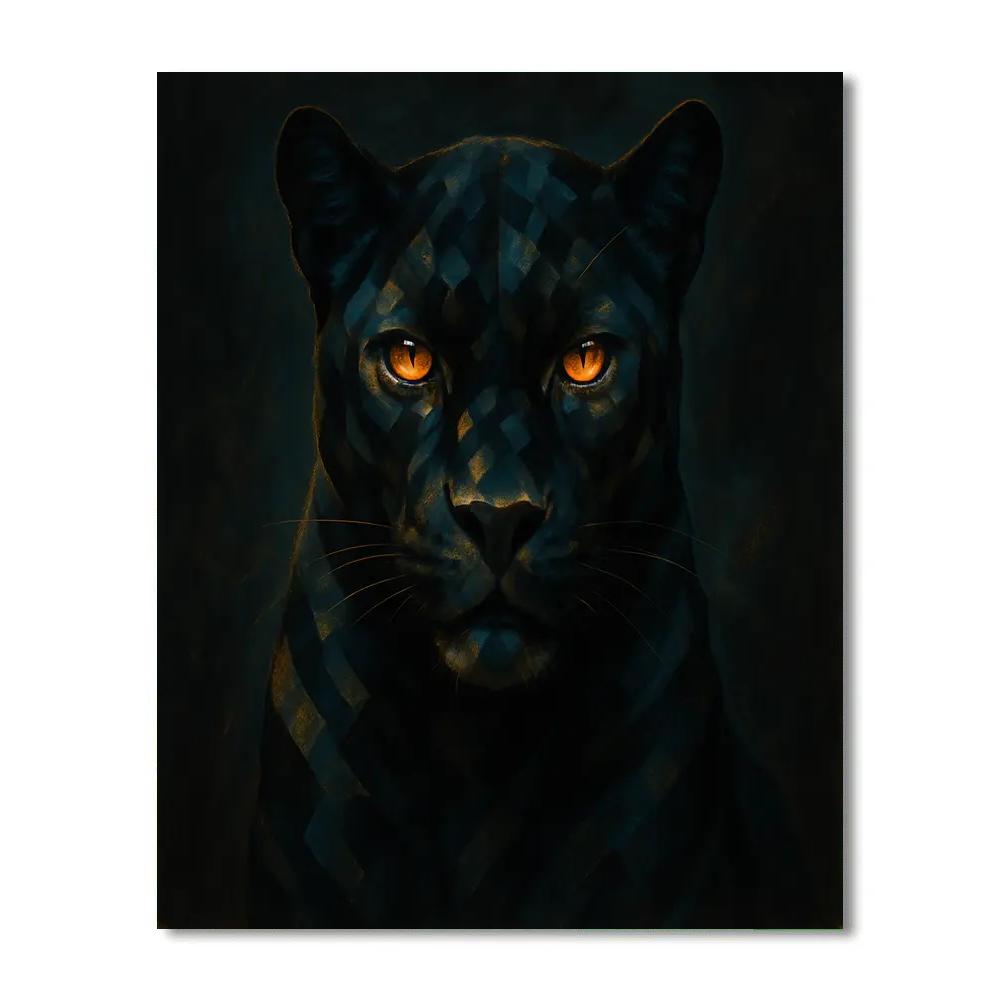 Panther In Luminous Geo Shadow painting number kit