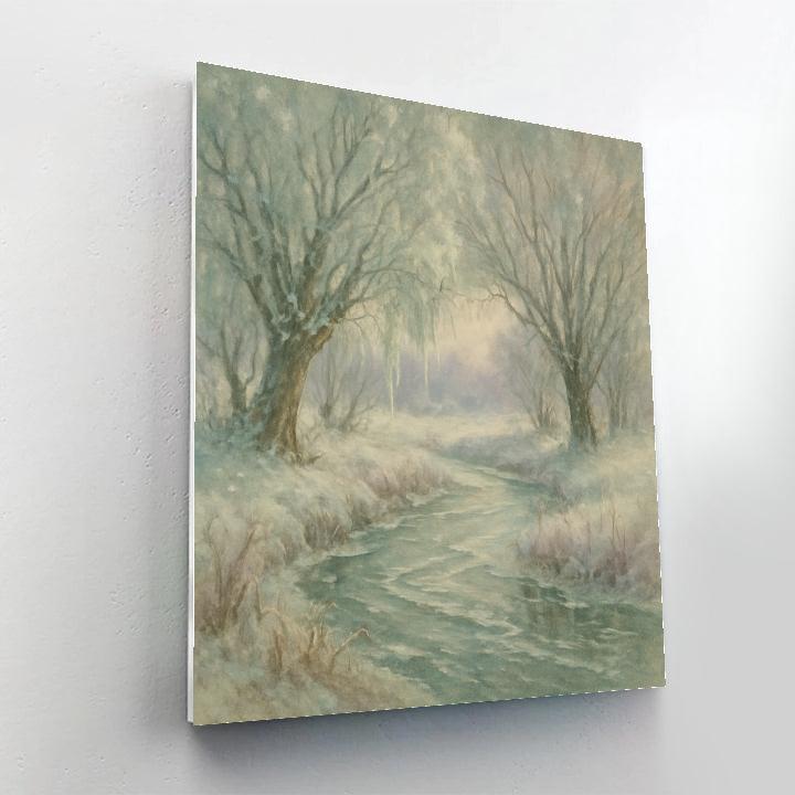 Willow Creek Winter Stream Number painting