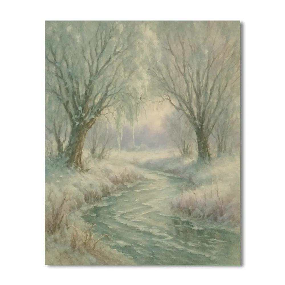 Willow Creek Winter Stream Number painting