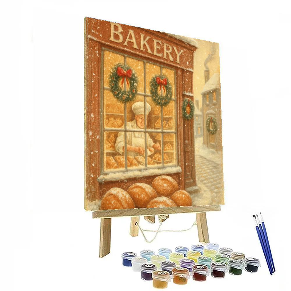 Frosted Window Bakery Morning paint by number