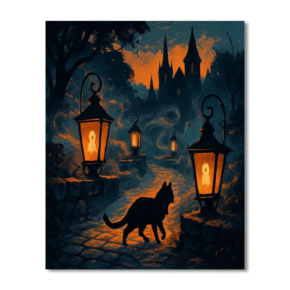 Cobblestone Lantern Way DIY paint by numbers