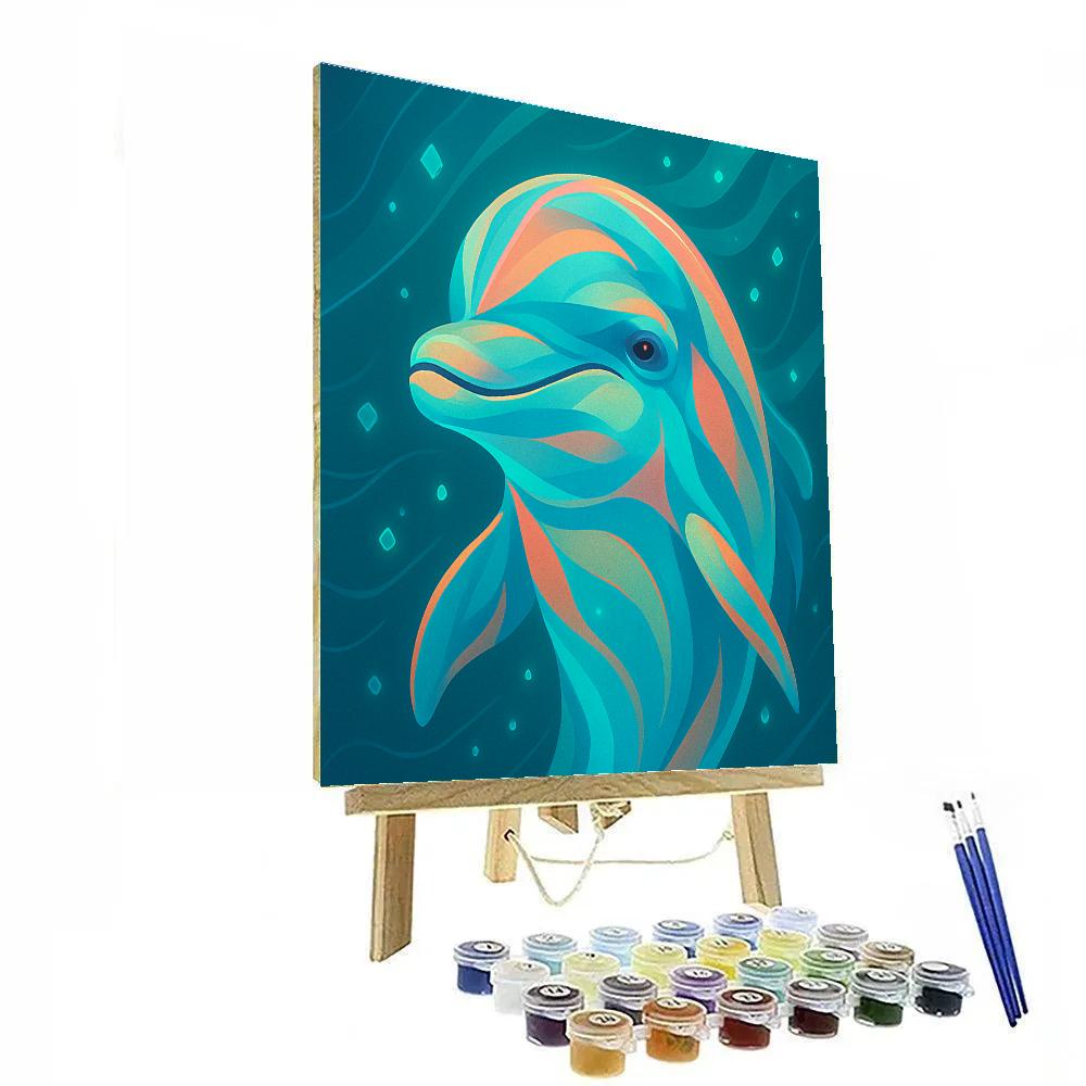 Dolphin Aurora Motion Portrait Numbered painting kits