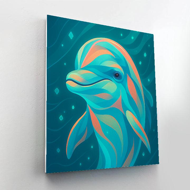 Dolphin Aurora Motion Portrait Numbered painting kits
