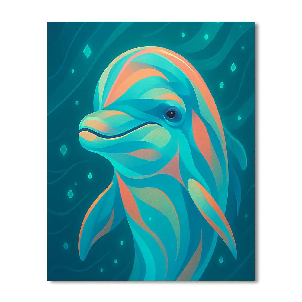 Dolphin Aurora Motion Portrait Numbered painting kits