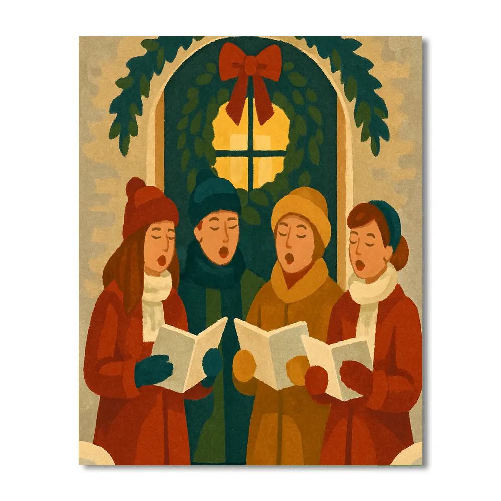 Doorstep Carol Cluster paint by numbers