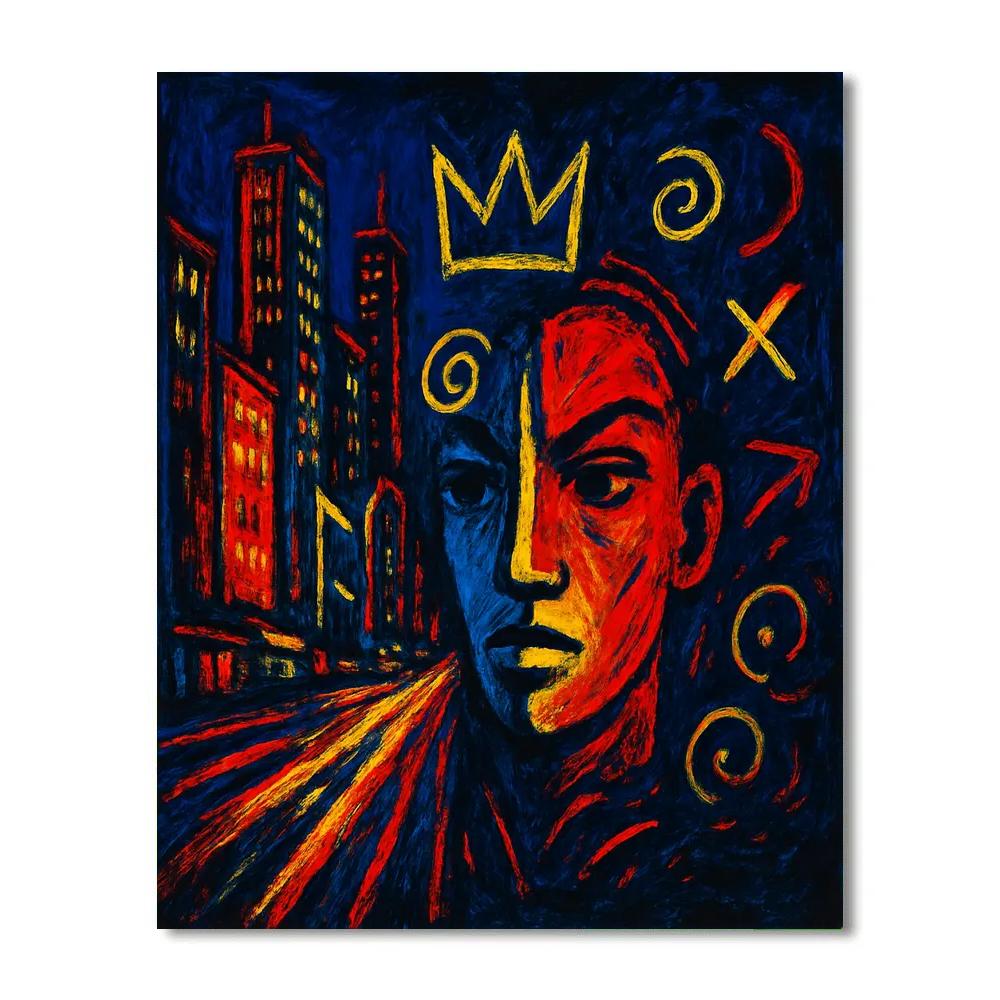 Basquiat Crowned City Pulse Paint by numbers art