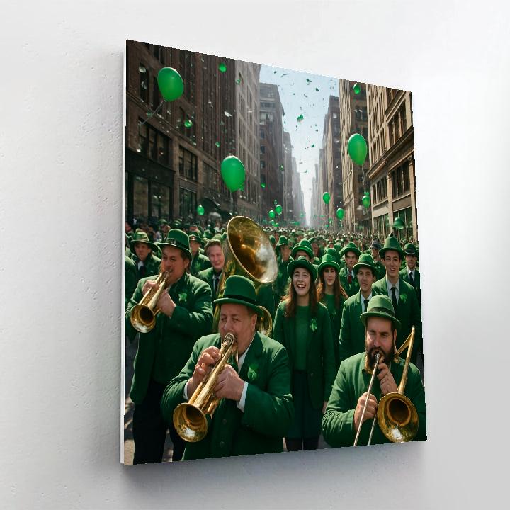 St Patrick Parade Green March Painting by numbers kit