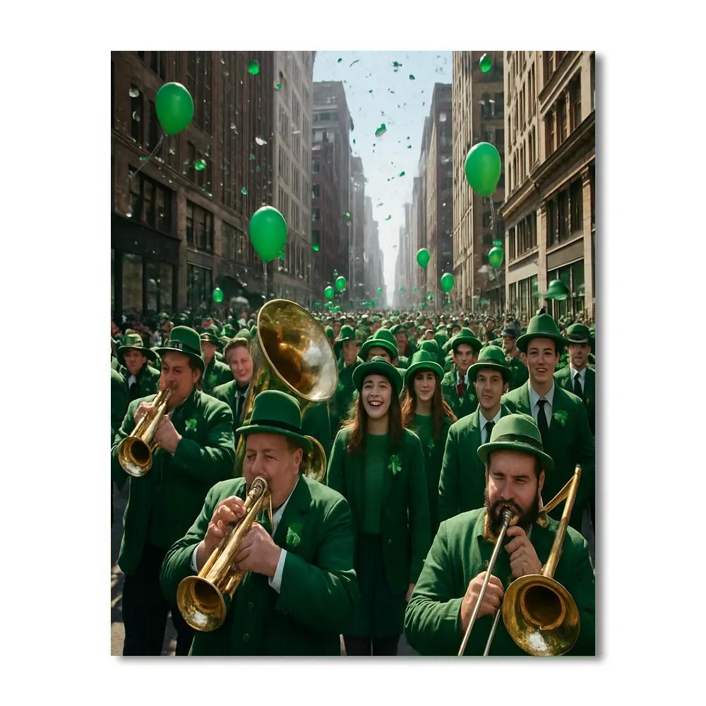 St Patrick Parade Green March Painting by numbers kit