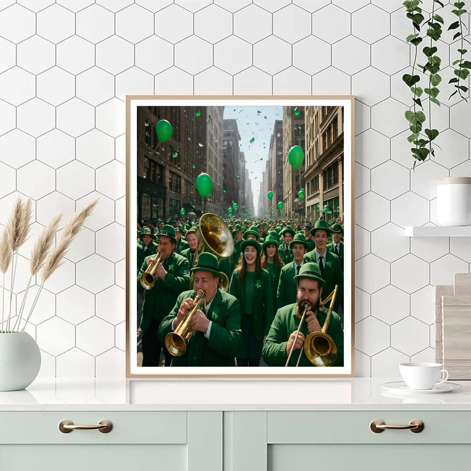 St Patrick Parade Green March Painting by numbers kit