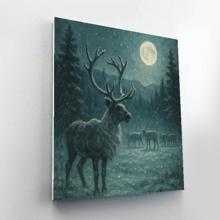 Twilight Reindeer Clearing Painting by numbers kit