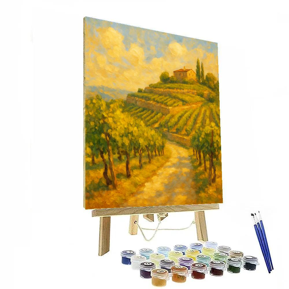 Sunlit Vineyard Ridge Paint by numbers art