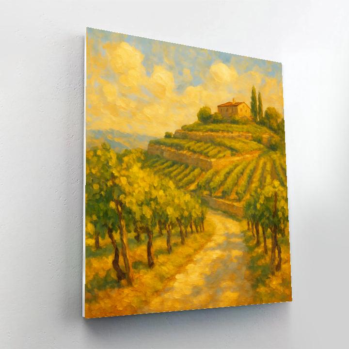 Sunlit Vineyard Ridge Paint by numbers art