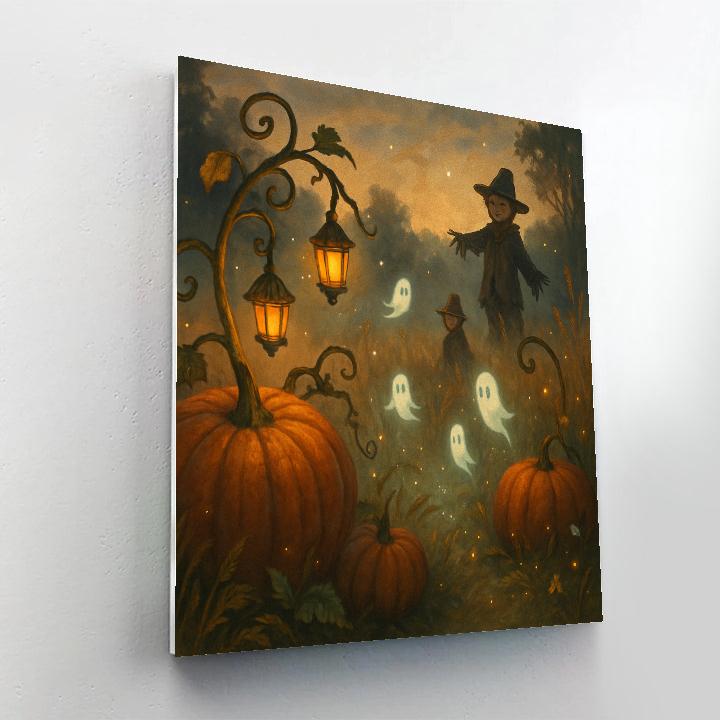 Enchanted Pumpkin Meadow Numbered painting kits