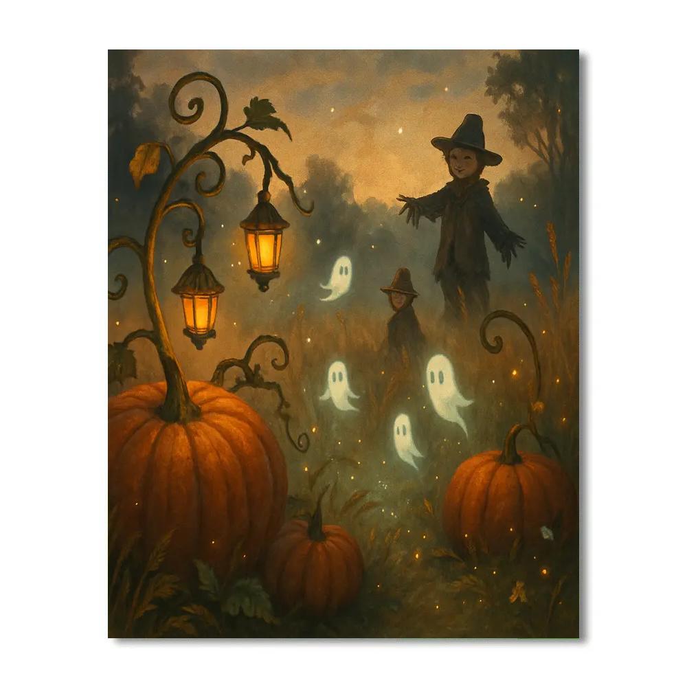 Enchanted Pumpkin Meadow Numbered painting kits