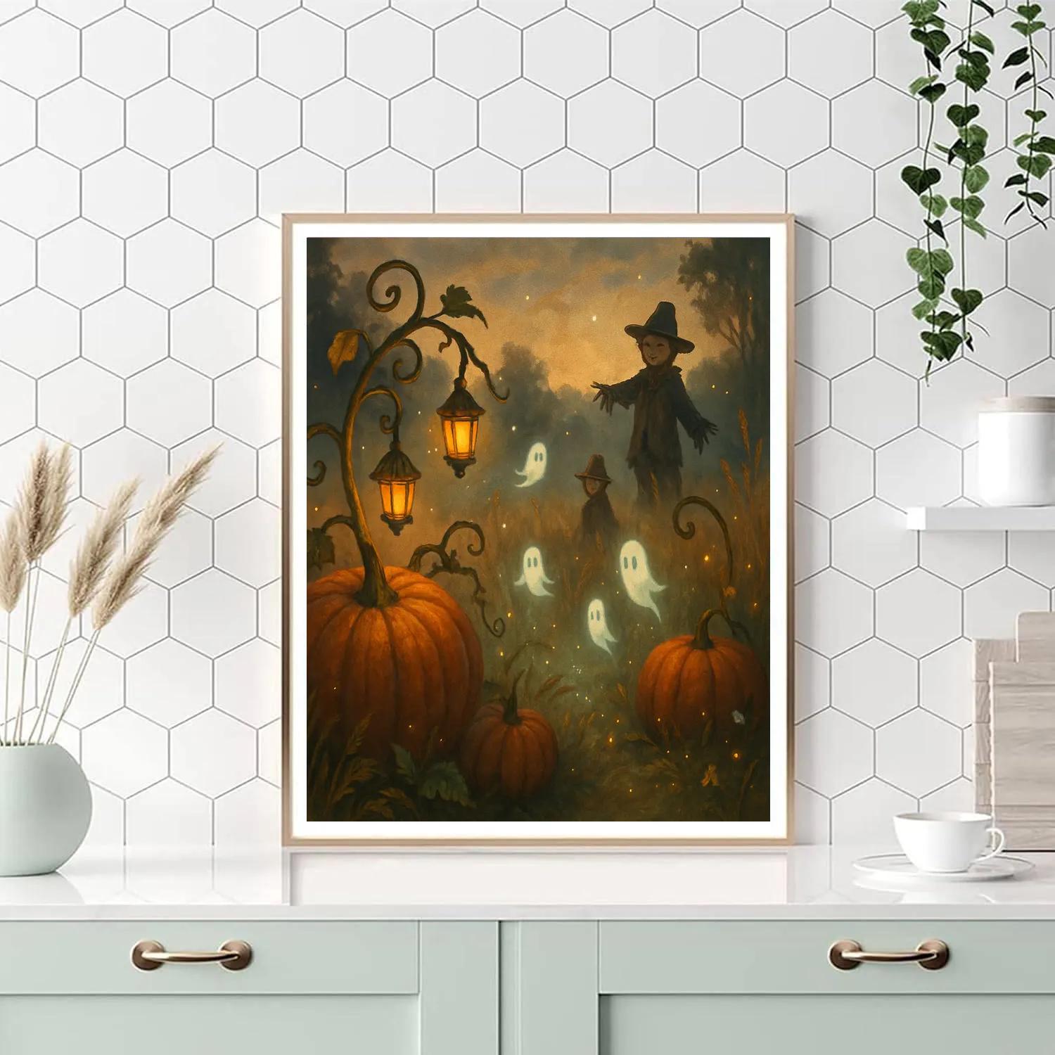 Enchanted Pumpkin Meadow Numbered painting kits