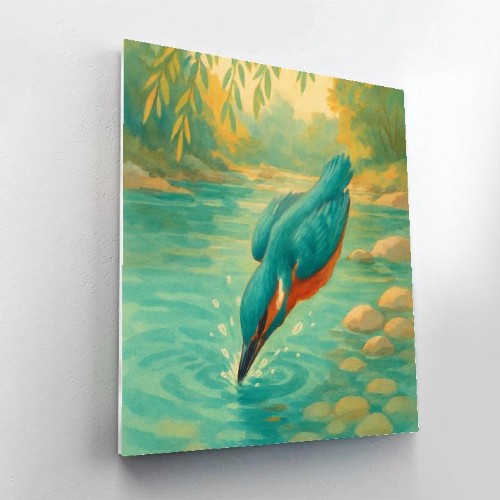 Kingfisher Cozy River Dive Numbered painting kits