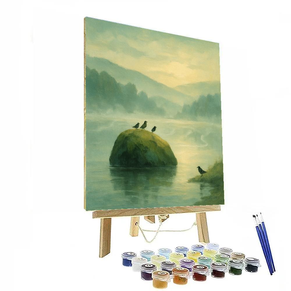 Mossy Rock And Silent Dawn paint by numbers