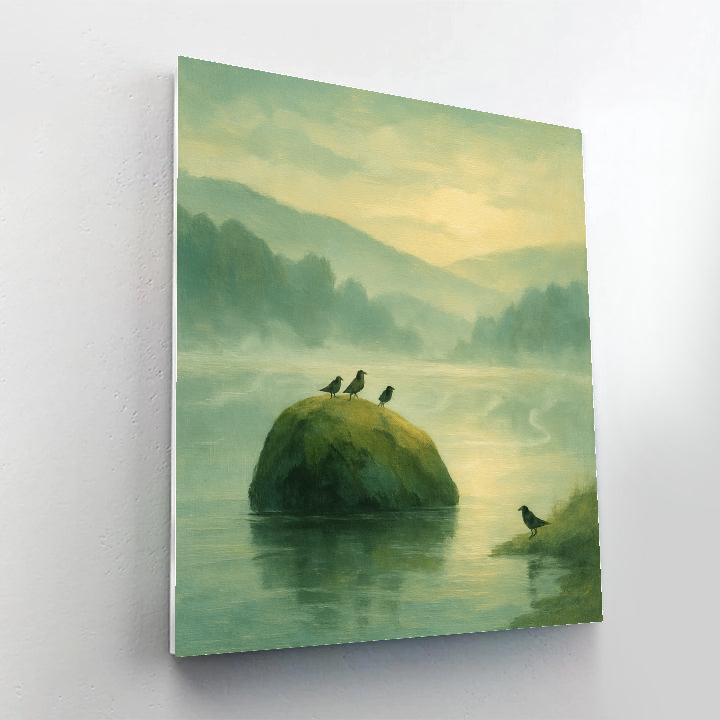 Mossy Rock And Silent Dawn paint by numbers