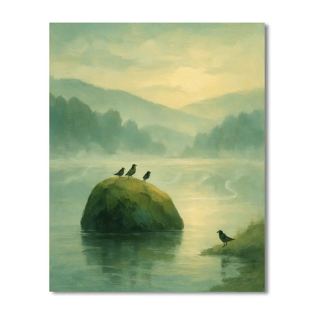 Mossy Rock And Silent Dawn paint by numbers