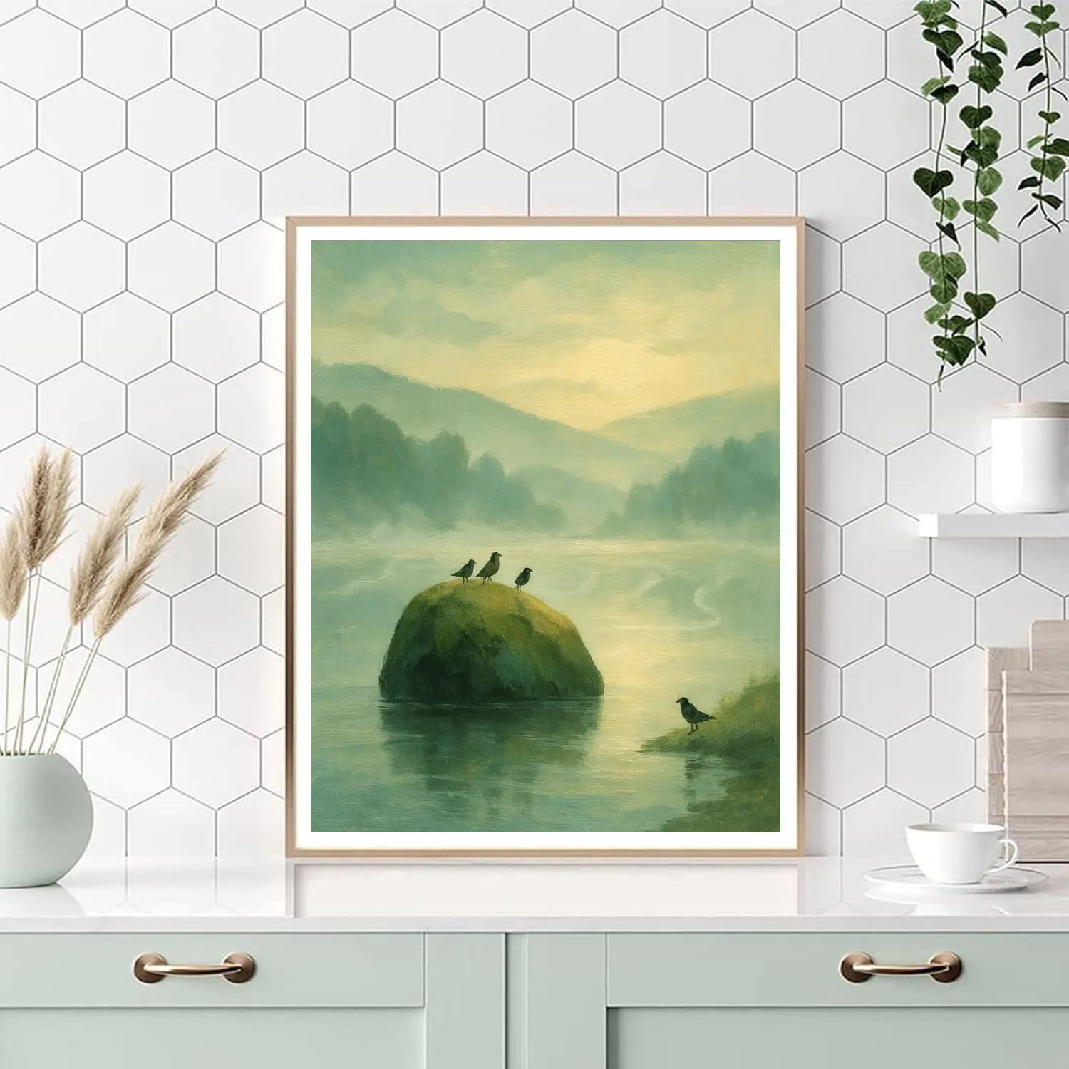 Mossy Rock And Silent Dawn paint by numbers