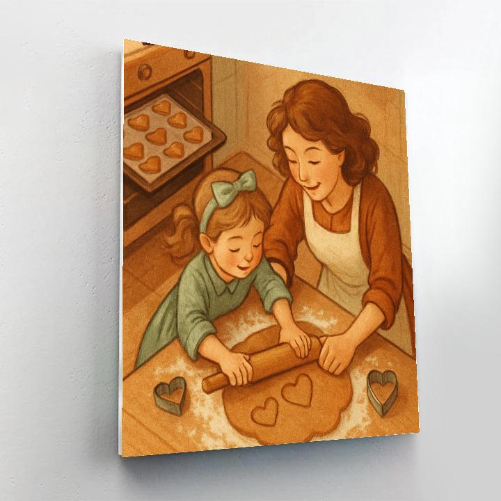 Baking Cookies With Mother And Child Number painting