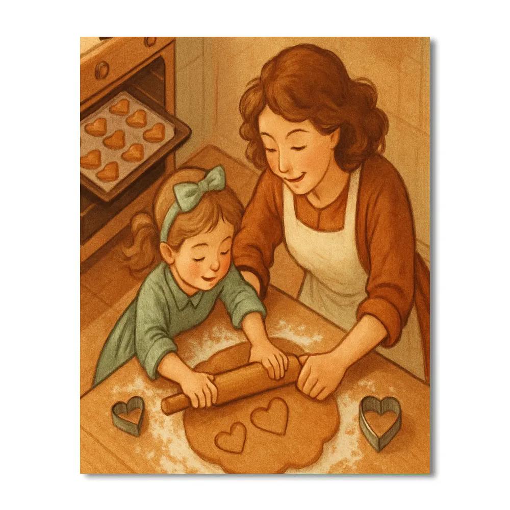 Baking Cookies With Mother And Child Number painting