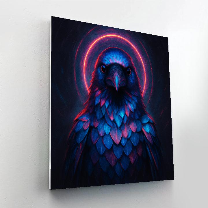 Raven In Chromatic Halo Painting by numbers kit