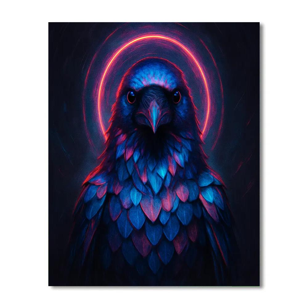 Raven In Chromatic Halo Painting by numbers kit