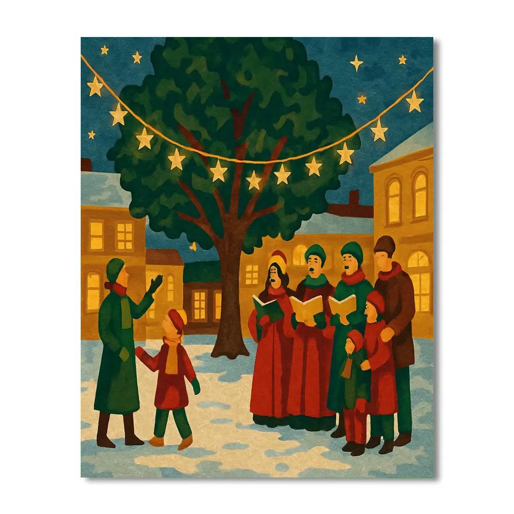 Square Of Star Garlands paint by number