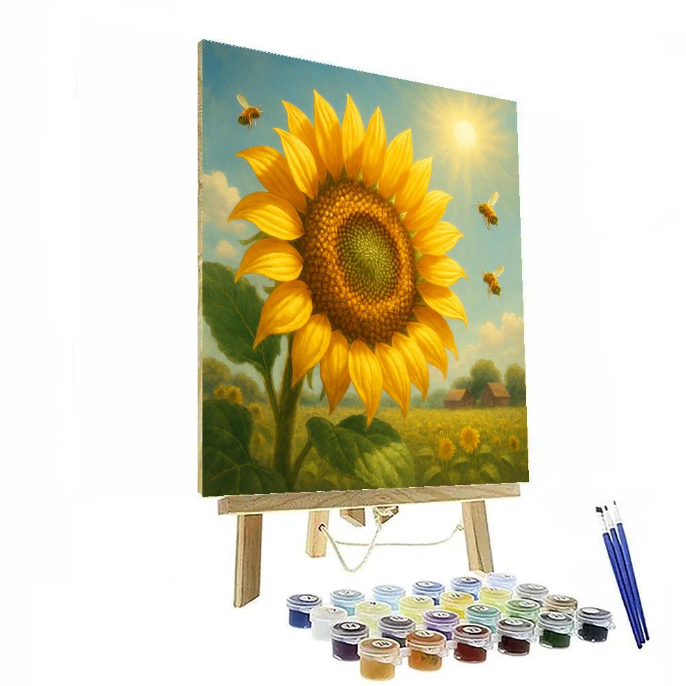 Sunflower Solar Bloom paint by numbers
