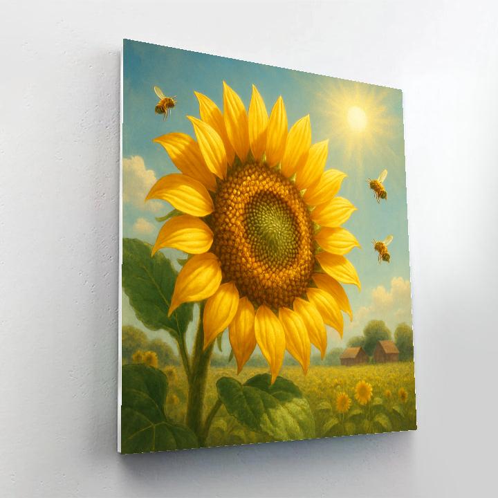 Sunflower Solar Bloom paint by numbers