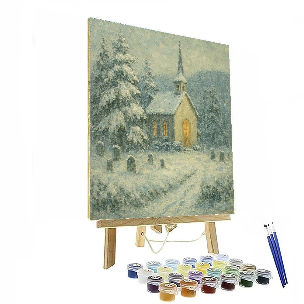 Churchyard Under Powdered Pines painting number kit