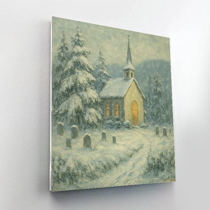 Churchyard Under Powdered Pines painting number kit