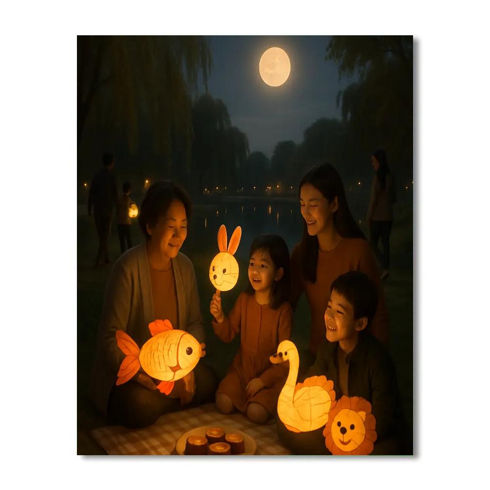 Lanterns At Mid Autumn Moon Festival Paint by numbers kits