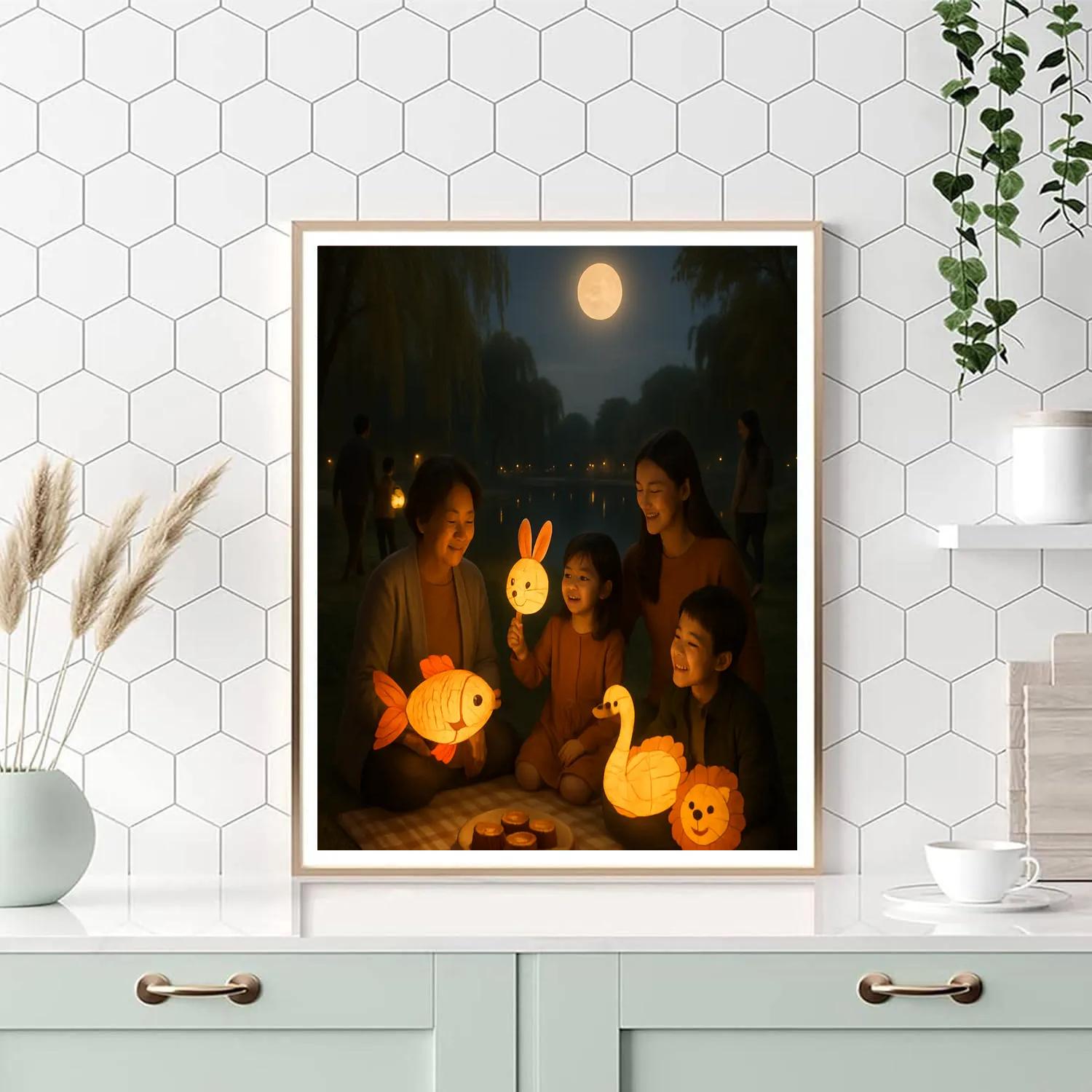Lanterns At Mid Autumn Moon Festival Paint by numbers kits