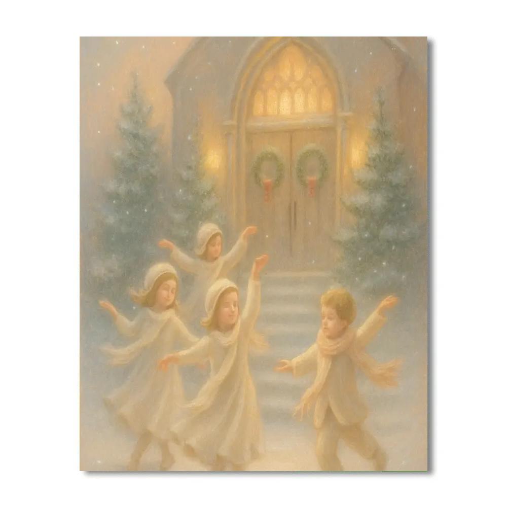 Snowflake Ballet On Churchyard Steps DIY paint by numbers