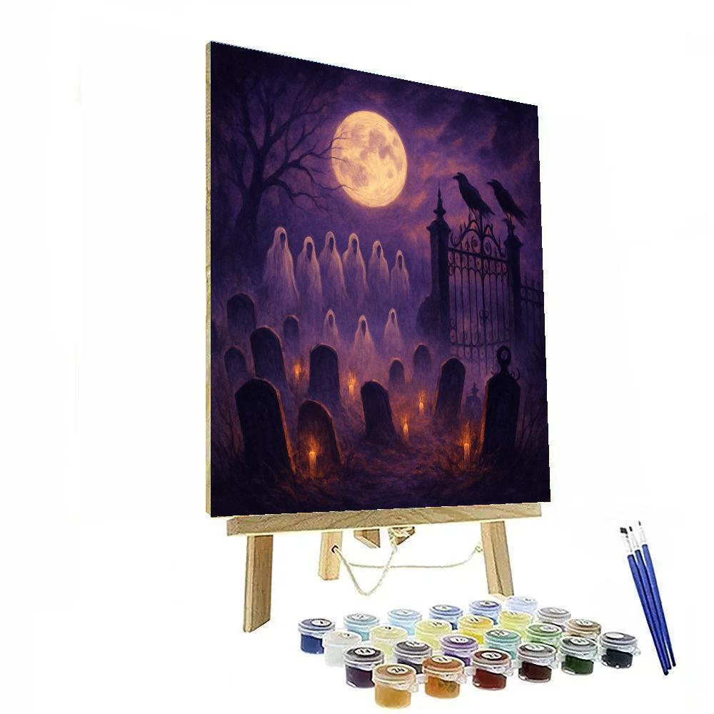 Graveyard Choir At Midnight Number painting