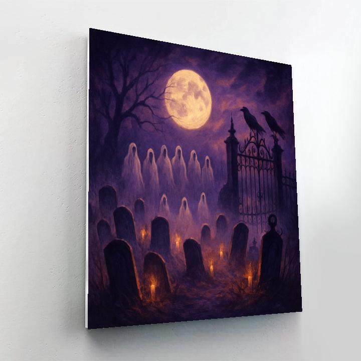 Graveyard Choir At Midnight Number painting