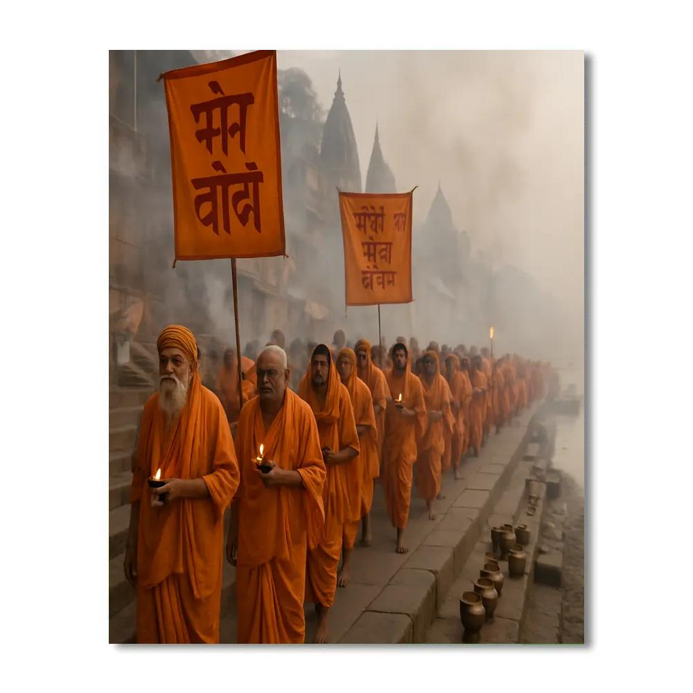 Hanuman Jayanti Procession In Varanasi Paint by numbers art