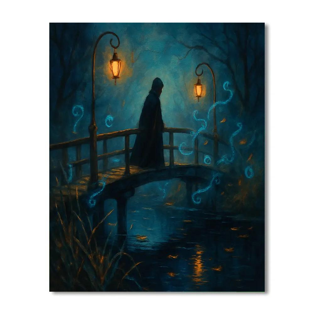 Fogbound Lantern Bridge paint by numbers