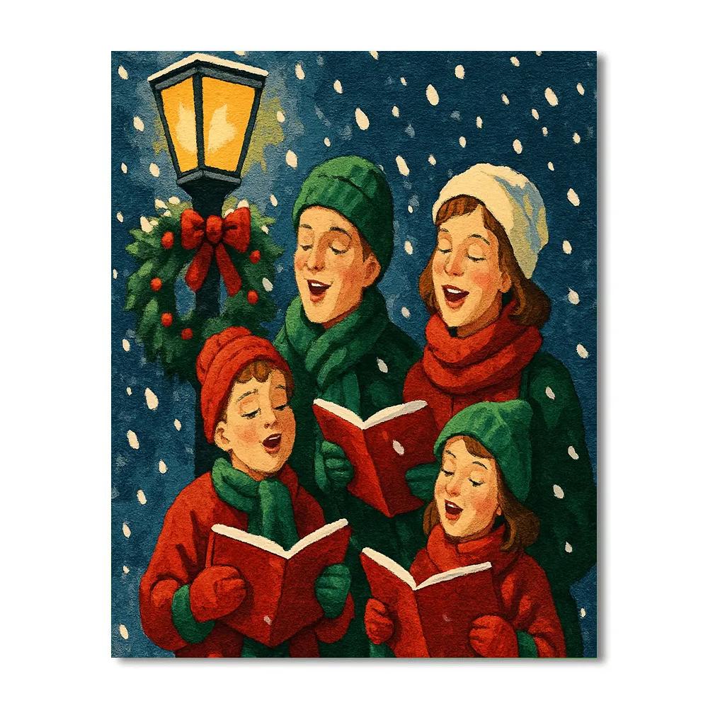 Snowflake Carol Choir Painting by numbers kit