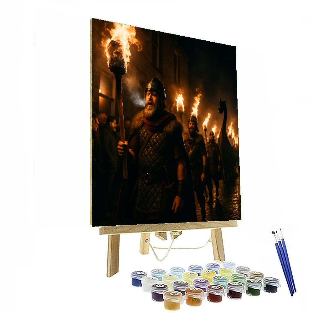 Up Helly Aa Viking Torch March paint by number