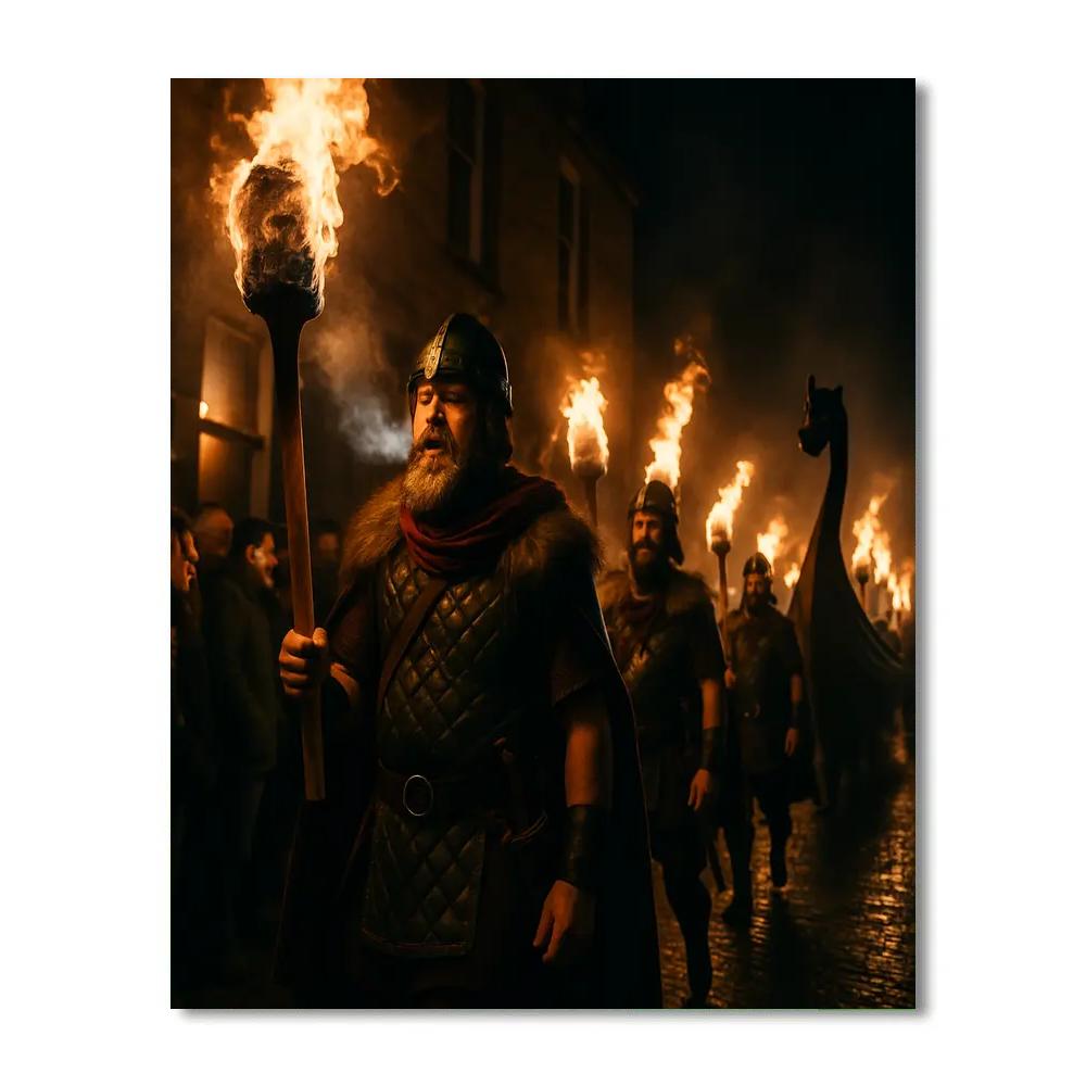 Up Helly Aa Viking Torch March paint by number