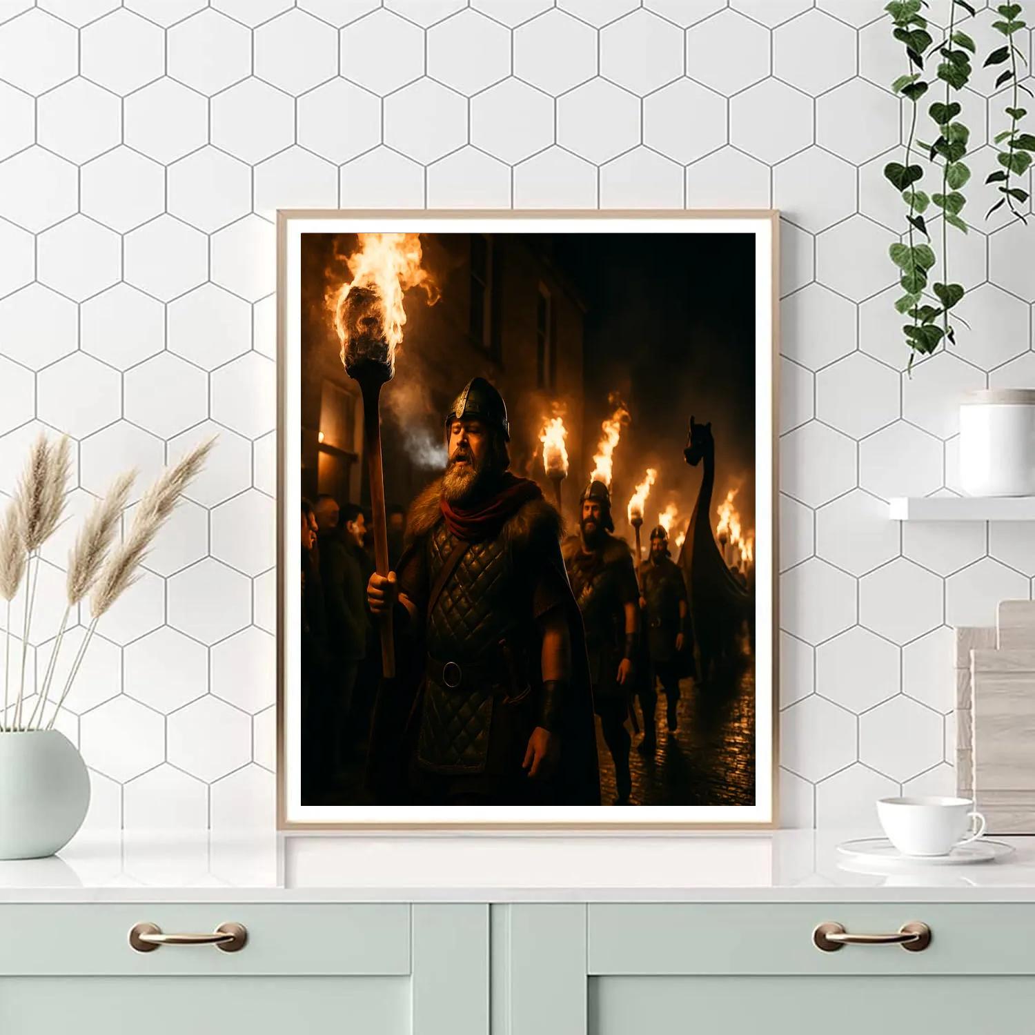 Up Helly Aa Viking Torch March paint by number