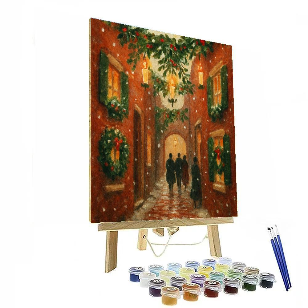 Mistletoe Alley Candlelight Stroll Paint by numbers art
