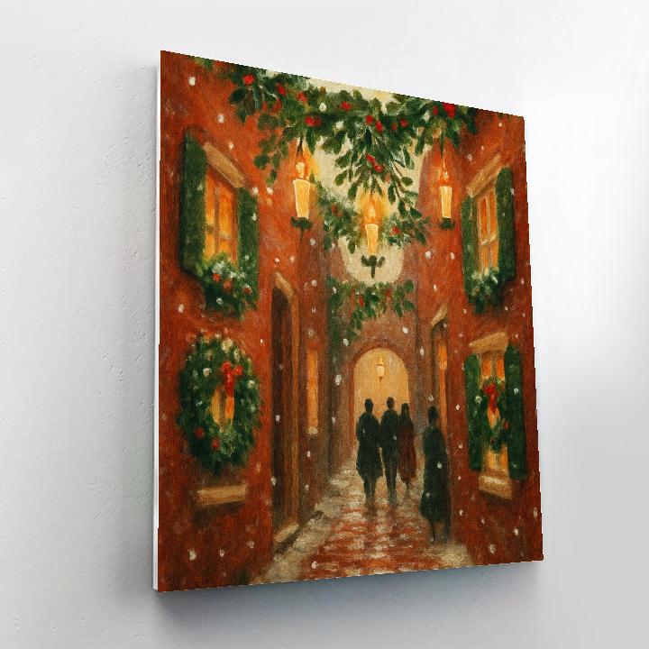 Mistletoe Alley Candlelight Stroll Paint by numbers art