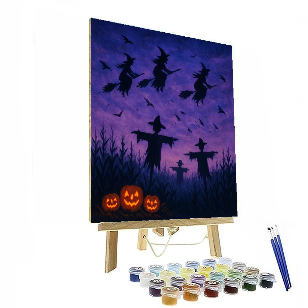 Witching Hour Over Cornfield DIY paint by numbers