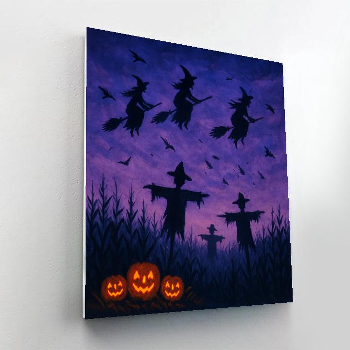 Witching Hour Over Cornfield DIY paint by numbers