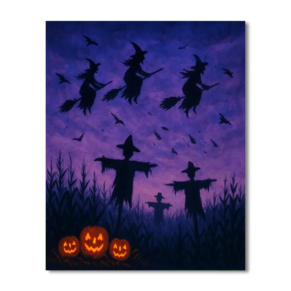 Witching Hour Over Cornfield DIY paint by numbers