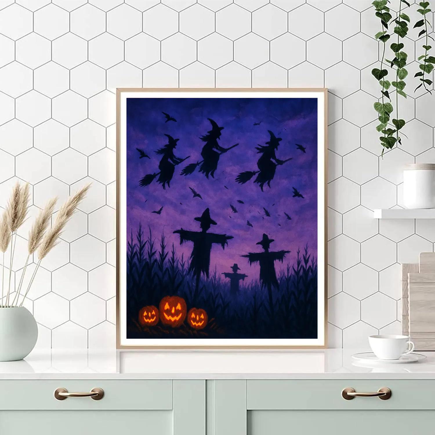 Witching Hour Over Cornfield DIY paint by numbers